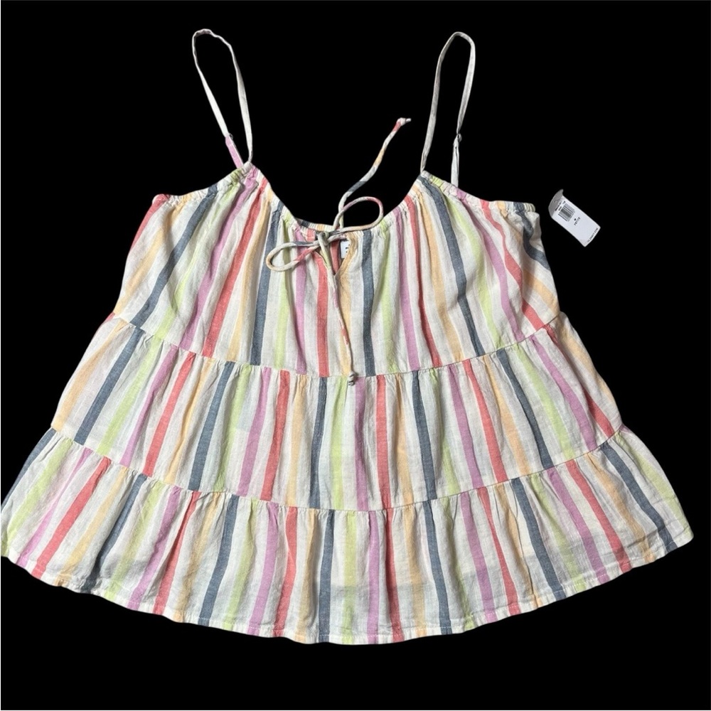 Old Navy Womens Multicolored Striped For Front Tank Size M Petite